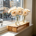 Yuejia 3Pcs 9.05in/23cmArtificial Silk Gerbera Flowers Wedding Home verandahs Table Decor Fake Daisy Chrysanthemum Party Home Decoration(champagne) image 3