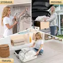 TAILI Hanging Vacuum Sealer Storage Space Saver Bags for Clothes, Suits, Coats or Jackets, 4 Pack Jumbo 53x27.6 Inches, Clear image 7