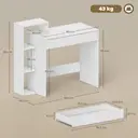 HOMCOM Desk with Storage, Computer Desk with 3 Open Shelves and Drawer, Workstation, Computer Table for Home Office, Living Room, 100 x 40 x 90 cm, White image 2