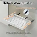 VIVREAL Organisateur de placard extensible de 40 à 70 cm en acier inoxydable - Blanc image 8
