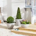 Strata Large Valencia Planter 40cm Diameter 30cm Height -Stone image 3