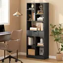 HOMCOM Tall Bookshelf with Drawer, Freestanding Bookcase with Open Shelves, Shelving Unit, Display Rack for Bedroom, Living Room, Home Office, Black image 1