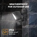 LUTEC 23.5W PIR LED Security Floodlight with Sensor, 1700LM Twin Head Outdoor Light for Patio, Garden, Yard, Black 4000K image 5