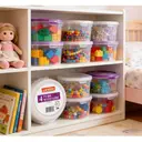 Caroline 16oz Clear Round Plastic Tub with Lid, 120mm diameter x 70mm deep, pack of 4 image 1