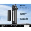 POWCAN by Meoky 26oz Dual-Opening Sports Water Bottle with Carry Handle –Black image 1