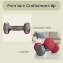 ochamaxsongmics  Set of 2 Dumbbells, 2 x 4 kg Hand Weights with Neoprene Coating, Hexagonal Dumbbells Pair, Home Workout, Fitness Training Exercise, Ruby Red SYL908R01 image 6