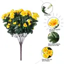 Yuejia Lot de 6 bouquets de fleurs artificielles en soie camélia jaune - 38 cm image 7