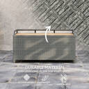 Outsunny PE Rattan Outdoor Storage Bench, Aluminium Garden Bench with Storage Underneath w/ Zipped Inner Lining, Rods for Deck, Grey image 5