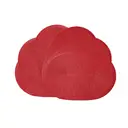 White Label  PP Placemats Set of 6 for Dining Table，PP oval placemat BL red，Washable Woven Vinyl Non-Slip 18x12 inches Placemat Heat-Resistant Durable Table Mats for Dining Table Easy to Clean image 0