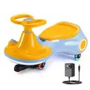 Neuleb Voiture électrique 12 V avec pédale, batterie rechargeable, trottinette 2-en-1, 3 vitesses, vitesse max. 5 km/h, anti-basculement, haut-parleur musical et roues lumineuses, charge max. 72 kg, cadeau pour enfants de 3 ans et plus, Bleu image 1