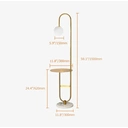 Homary 1500mm Modern Arc Floor Lamp with Shelf in Gold with Glass Shade & Marble Base image 6