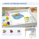 HOMCOM 2 in 1 Kids Table and Chair Set for Toddlers, Children Multi Activity Desk with Chair, Storage Space, Grey image 4