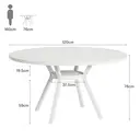Tribesigns Round Dining Table, 120CM Large Kitchen Tables for 6-8 People,Modern Style with Metal Legs for Dining Room Kitchen Cafe (Only Table) image 4
