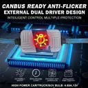 ENdureLite Ampoules LED de phare H4 H7 H11 H1 9005 9006 9012, 20 000 lm, 500 % plus lumineuses, projecteurs et feux de croisement, lumière blanche froide 6000 K, éclairage pour véhicules de sport, étanche IP68, conception 1:1, lot de 2 image 6