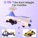 Neuleb Voiture électrique 12 V avec pédale, batterie rechargeable, trottinette 2-en-1, 3 vitesses, vitesse max. 5 km/h, anti-basculement, haut-parleur musical et roues lumineuses, charge max. 72 kg, cadeau pour enfants dès 3 ans, Purplr image 6