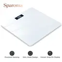 Sparoma AD-26 White Electronic Scale – 2 AAA Batteries (Batteries Not Included), 180kg Capacity, 0.05kg High Precision, 4mm Tempered Glass, LCD Display, Suitable for Bathrooms, Bedrooms and Home Use image 1