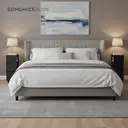 Ochama x SONGMICS Set of 2 Narrow Side Tables, Slim End Table with 2 Drawers, 1 Open Compartment, for Living Room, Bedroom, Black image 3