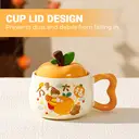 Everything goes well 400ml/13.5oz Chinese-style household simple and lovely ceramic cups with orange lids image 2
