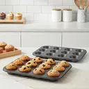PURECOOK Carbon Steel Cake Mold Series | Gray | 12-Cavity 2-Piece Non-Stick Square Cake Mold Pan image 4