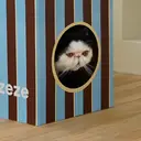 ZEZE Blue Brown Stripe Cat House, Enclosed Cat Cave Bed, Scratch Resistant Pet House image 1