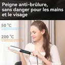 Sunluxy KD880 Peigne lissant vapeur, Hydratation par pulvérisation, Coiffage en un seul peigne, Chauffage PTC uniforme, Soin capillaire, Réservoir d'eau à vapeur, Verrouillage de l'hydratation et effet anti-frisottis, Fer à lisser coiffage rapide maison image 8