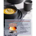 Richmount Starlight Serie Geschirr-Set  - 18-teilig， für 6 Personen， Keramik， mit Servierplatten， Salattellern und Müslischalen， spülmaschinen- und mikrowellengeeignet， matt dunkelgrau image 5