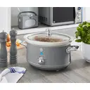 Swan 3.5L Retro Slow Cooker - Retro Grey, 200W, with 3 Temperature Settings, Keep Warm Function, SF17021GRN image 1