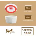 Dafuceramic Ramekins with Lids 12 oz White Creme Brulee Ramekins Ceramic Oven Safe Pudding Cups, Set of 6 Porcelain Custard for Baking Dishwasher and Microwave Safe image 1