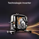 CHiQ JR122WSD Congélateur vertical en acier inoxydable 122 L, congélation 4 étoiles, mode réfrigérateur convertible, No Frost, Multi-Airflow, compresseur Inverter, 39 dB, classe énergétique E - Argent  image 4