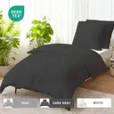 LeBonsoir Parure de lit brossée avec 1 housse de couette 155 x 220 cm et 2 taies d’oreiller 80 x 80 cm, avec fermeture éclair - Gris foncé image 2