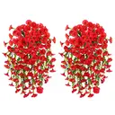 Yuejia Lot de 4 bouquets suspendus de fleurs artificielles en soie liseron rouge - 75 cm image 6