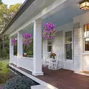 Yuejia Lot de 4 bouquets suspendus de fleurs artificielles en soie liseron violet et fuchsia - 75 cm image 7