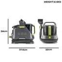 DAEWOO Hurricane Spot & Upholstery Washer – 650 W Motor, 1.4 L Clean Tank / 1.2 L Dirty Tank, 5 m Cable, Multi-Tool Attachment – White/Black, FLR00155GE image 5