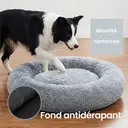 SONGMICS Lit donut pour chien avec housse amovible et lavable gris clair - Ø 100 cm image 4