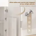 HOMCOM Bureau Pliant, Bureau Informatique avec Plateau Rabattable, Étagères de Rangement et Placard, Style Moderne, 80 x 30 x 128 cm, Blanc image 5