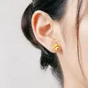 ochama Boucles d'oreilles Lucky Clover en or 999‰ avec diamant de culture biologique image 2