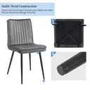 CLIPOP Velvet Dining Chairs Set of 2 Upholstered Kitchen Counter Chairs with Backrest and Sturdy Metal Legs, Lounge Chair for Home Dining Living Room Bedroom Restaurant 0320 grey 35*46*83 cm image 6