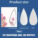 Lot de 100 Stickers Miroir en PVC Forme Goutte Minimaliste Décoration Rayonnante image 3