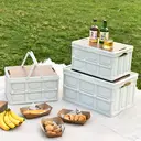 WINPEX Foldable basket with wood clappers and handles-Large size image 1