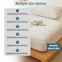 LeBonsoir Protège-matelas imperméable double, 30 cm, hauteur extra, housse de matelas en microfibre lavable en machine, 135 x 200 cm, blanc image 3