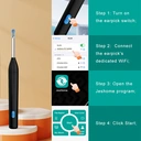 Sunluxy Visual Ear Cleaning Scoop, 5MP HD Camera, 6 LED Lights, Soft Silicone Tip, IPX5 Water Resistant, Type-C Charging, Compatible with iOS and Android, Includes 6 Replacement Silicone Ear Spoon Tips and 6 Ear Cleaning Tools, P2, Black image 4