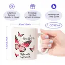 Alphynix 1 Mug blanc 33cl avec citation "Une belle journée" et design papillon, cadeau parfait pour meilleure amie pour anniversaire ou fête de l'amitié,Le cadeau de la saint-valentin, cadeau d’anniversaire image 7