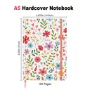 Jubiluu Carnet ligné A5 à couverture rigide texturée avec marque-pages et élastique - Wildflower image 2