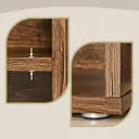 Ochama x SONGMICS Storage Bench with Cushion, Shoe Bench with Padded Seat, Entryway Bench with 3 Compartments, Hidden Storage, Shelves, Rustic Brown image 5