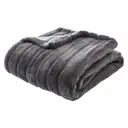 Atmosphera Manoir Plaid en fausse fourrure gris foncé - 180 x 230 cm image 0