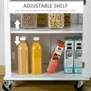 HOMCOM Kitchen Cart Storage Trolley Wooden Cabinet with Drawer Cupboard Towel Rail White image 5