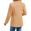Women's Casual Blazers Open Front Long Sleeve Lapel Collar Work Office Jacket (Khaki, XL) image 1