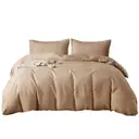 LeBonsoir Khaki Bedding Duvet Cover Set，220x200cm/50x75cmx2 Breathable Durable Soft Comfy， with Zip， 3 Pieces， Includes 1 Duvet Cover & 2 Pillowcases，NO Comforter image 3