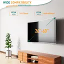 Ultra Slim TV Mount for Most of 26-60 inch Flat or Curved LCD, LED, OLED TVs with VESA 75x75mm-400x400mm up to 45KG image 5