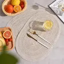 Lot de 6 sets de table ovales tressés 30 x 45 cm - Beige clair image 3